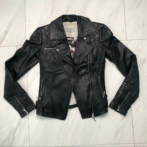 DANIER Blink Genuine Leather Black Moto Jacket 3XS
